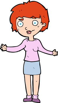 cartoon confused woman png