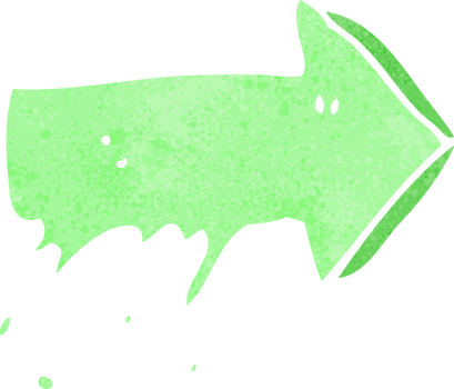 cartoon slimy pointing arrow symbol png