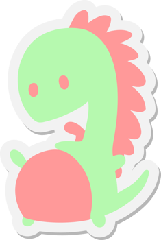 happy dinosaur sticker png