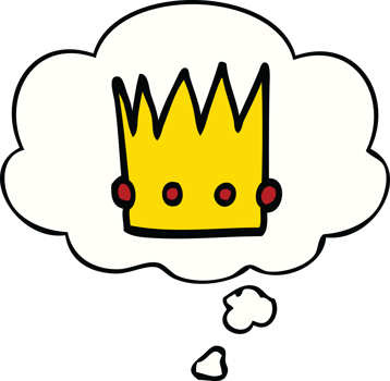 cartoon crown with thought bubble png