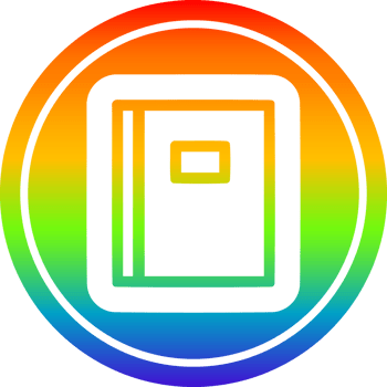 note book icon with rainbow gradient finish png