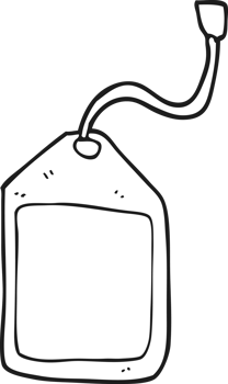 black and white cartoon luggage tag png