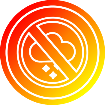 no cold weather circular icon with warm gradient finish png