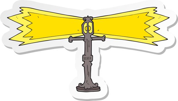 sticker of a cartoon shining street lamp png
