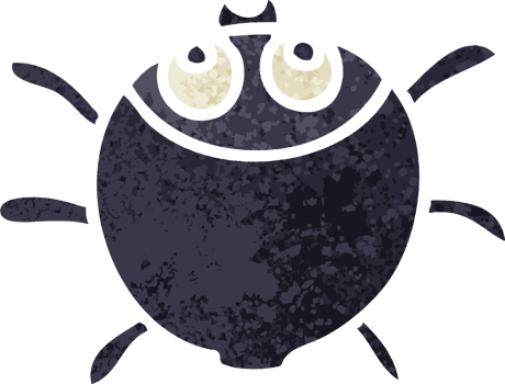 retro illustration style quirky cartoon beetle png