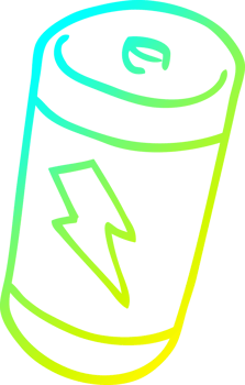 cold gradient line drawing of a cartoon battery png
