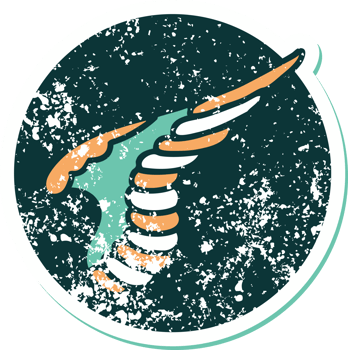 iconic distressed sticker tattoo style image of a wing png