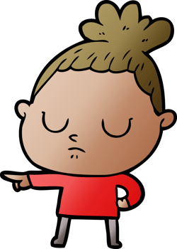 cartoon calm woman png
