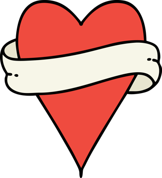 tattoo in traditional style of a heart and banner png