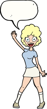 cartoon woman dancing with speech bubble png