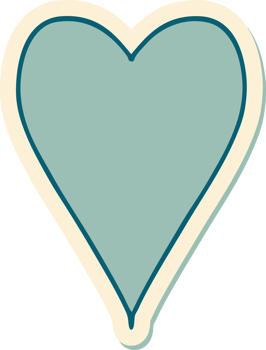 sticker of tattoo in traditional style of a heart png