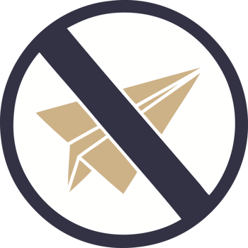 flat color retro cartoon of a no paper aeroplane sign png