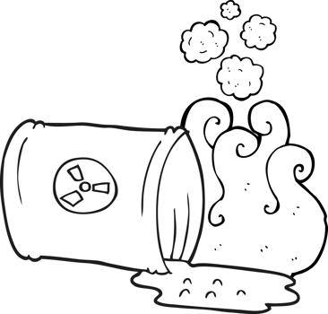 black and white cartoon nuclear waste png
