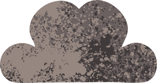 retro illustration style cartoon of a storm cloud png