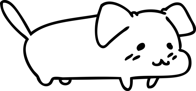 line doodle of a happy little dog png