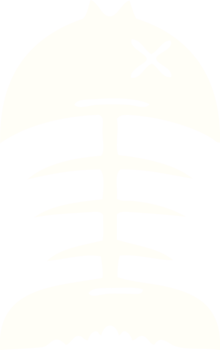 hand drawn quirky cartoon dead fish bone png