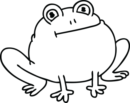 line drawing quirky cartoon frog png