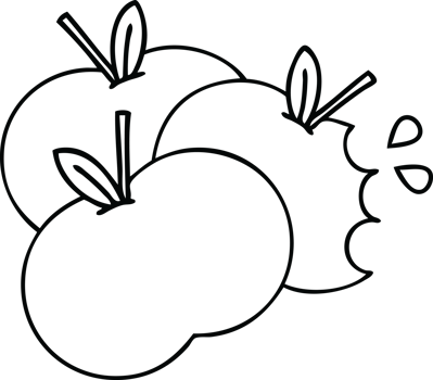 line drawing cartoon of a juicy apple png