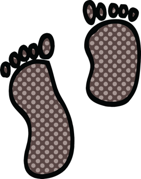 comic book style cartoon foot prints png