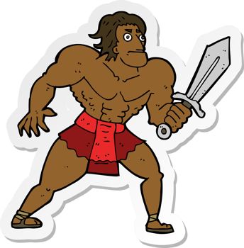 sticker of a cartoon fantasy hero man png