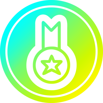 medal award icon with cool gradient finish png