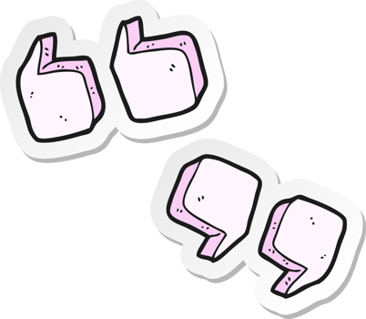 sticker of a cartoon quotation marks png