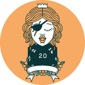 icon of human rogue with natural 20 dice roll png