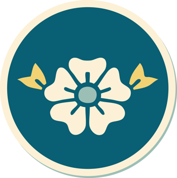 sticker of tattoo in traditional style of a flower png