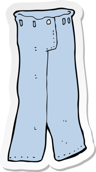 sticker of a cartoon pair of jeans png