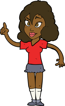cartoon pretty woman with idea png