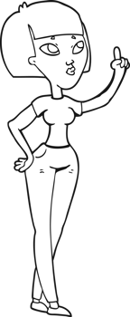 black and white cartoon woman asking question png