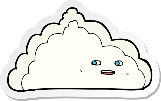 sticker of a cartoon cloud png