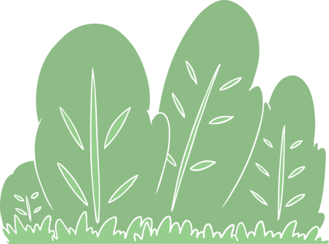 flat color style cartoon hedge png