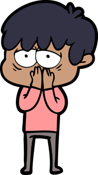 cartoon exhausted boy drawing png