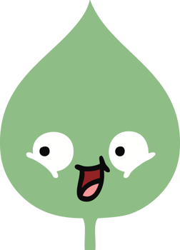 flat color retro cartoon expressional leaf png
