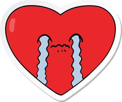 sticker of a cartoon love sick heart png