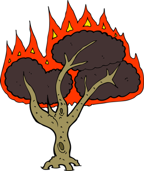 cartoon burning tree png