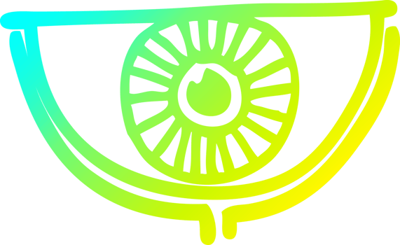 cold gradient line drawing of a cartoon eye symbol png