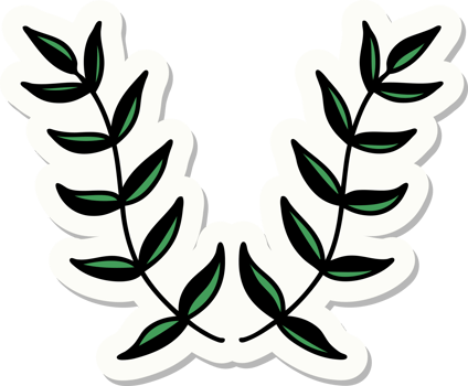 sticker of tattoo in traditional style of a laurel png