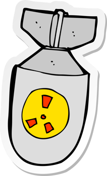 sticker of a cartoon atom bomb png