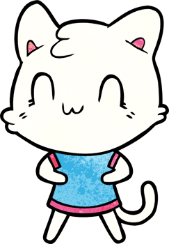cartoon happy cat png