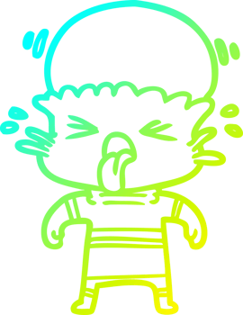 cold gradient line drawing of a weird cartoon alien png