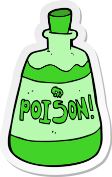 sticker of a cartoon bottle of poison png