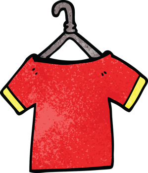 cartoon doodle t shirt on hanger png