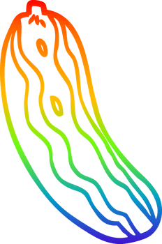 rainbow gradient line drawing of a cartoon marrow plant png