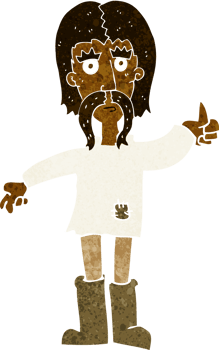 cartoon hippie man giving thumbs up symbol png