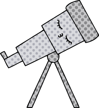 comic book style cartoon telescope png