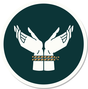 sticker of tattoo in traditional style of a pair of tied hands png