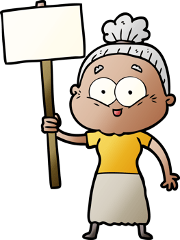cartoon happy old woman png