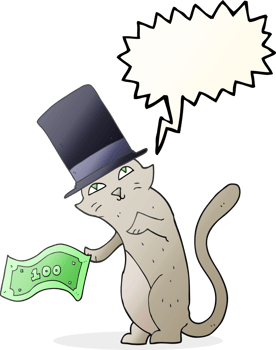speech bubble cartoon rich cat png